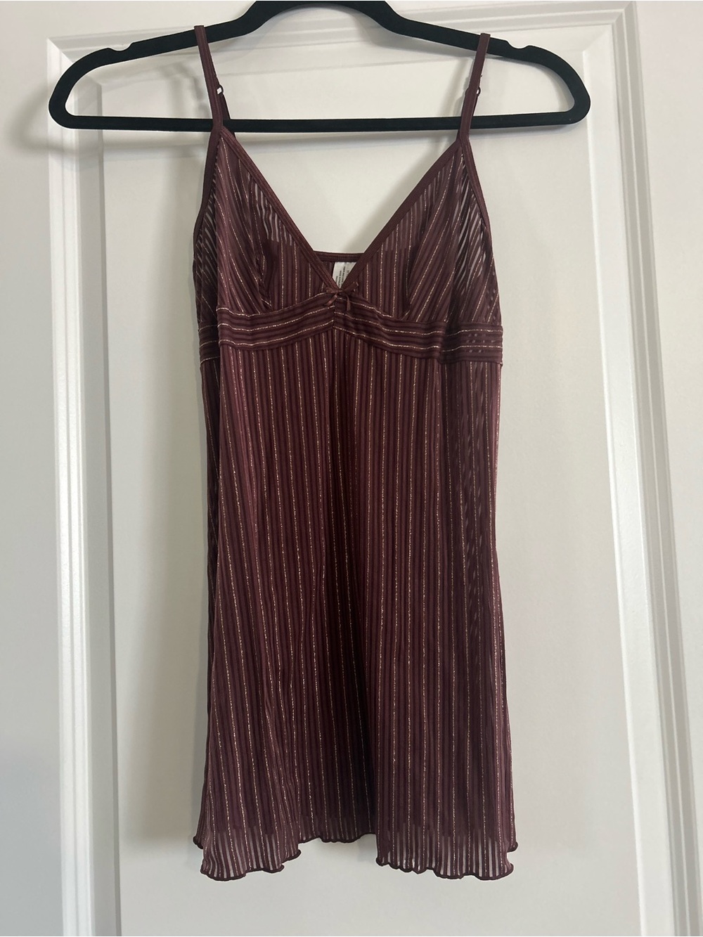 Cabernet Burgundy Striped Satin Chemise